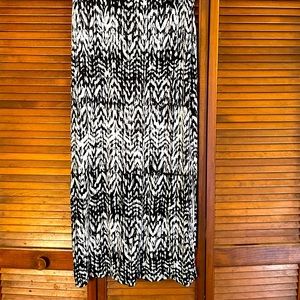 Black and white maxi skirt.